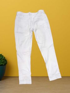 HI-99 Size-30 White Button-Front Jeans