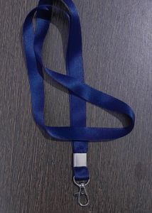 2 PC. Navy Blue Satin Identity Card Lanyard