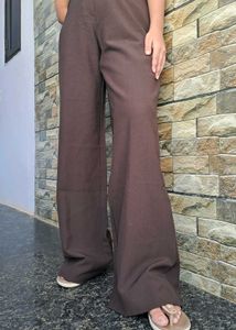Brown Flared Leg Trousers - 16