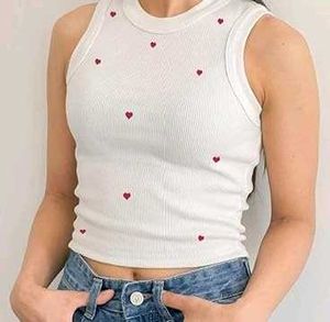 Cute Heart Print Tank Top