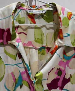Zara Floral Print Button-Down Shirt