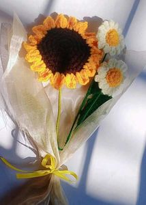 Crochet Sunflower &amp; Daisy Bouquet