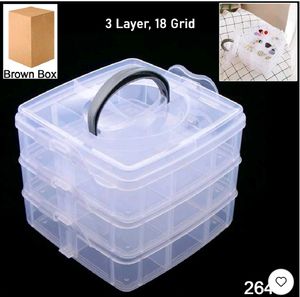 Small Storage Boxe - 3 Tier 18 sections transparen