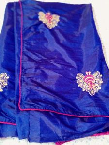 Elegant Blue silk saree with blouse