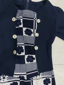 Navy Blue And White Short Frock