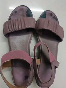 Vintage Purple Ruched Strap Sandals