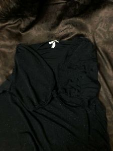 H&amp;M Black Shimmer Top