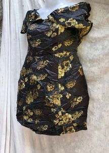 5.24.11 SEXY BLACK GOLDEN BODYCON DRESS