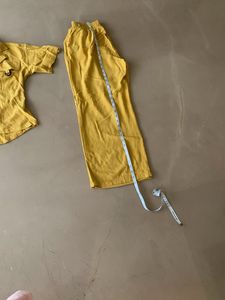 Lovely Mustard Cord Set With Top And Bottom