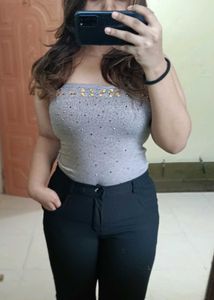 embroided tube top