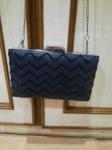 Navy Beaded Evening Clutch