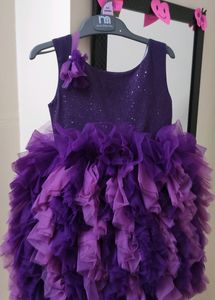 Purple Tulle Ruffle Party Dress