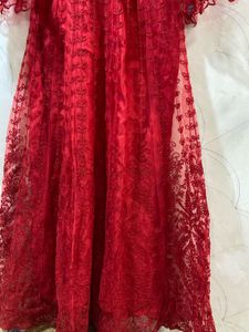 Red Embellished Ethnic Gown