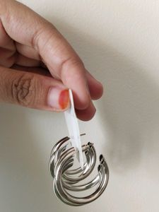 Shining Triple Hoop Earrings-Silver Hoops