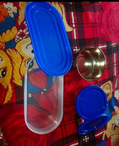 Topware 3 Containers (750ML ) 2 Steel+ 1 Plastic