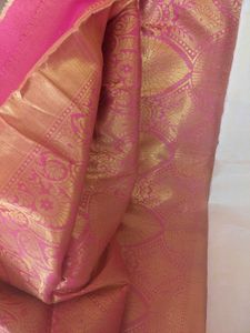 Celebrity Inspired Golden Pink Saree