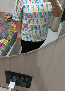 Colorful Graphic Tee One tym Use Only