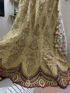 Embroidered Velvet Lehnga With Blouse N Dupatta