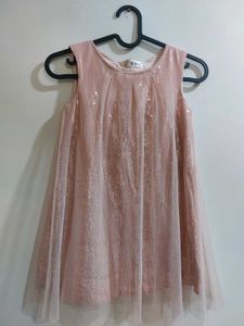 Peach Sequin Girls Party Dress