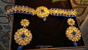 Blue Colour Chokar With Earrings