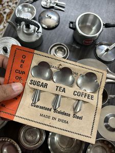 Vintage Miniature Stainless Steel Kitchen Set