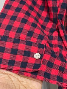 Red And Black Checkered Shirt Dress In Size Medium