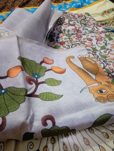 Premium Tussar Kalamkari Silk Sarees