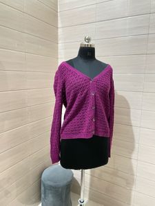 DKNY IMPORTED  Purple Knit Cardigan