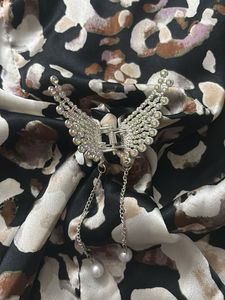 Sparkling Silver Butterfly Hair Claw Clip