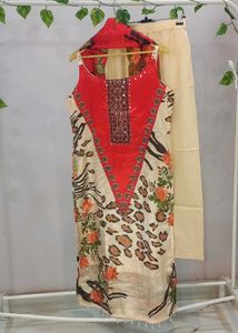 Brand New heavy chinon Mirror Work suit set