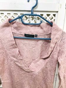 🎀Mauve Knit Cowl Neck Sweater A