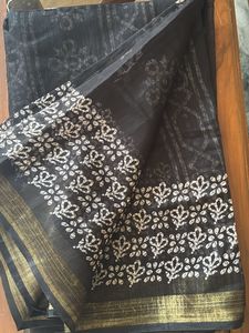 Black And White Cotton Silk Saree
