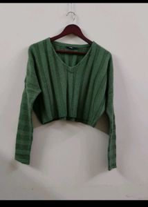 Ribbed Knit Crop Pullover