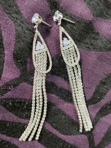 Rhinestone Tassel Drop Earrings