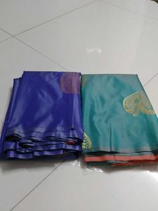 Elegant Sarees - Blue & Teal Set Of 2