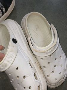 Combo Of Adidas Slides And CROCS