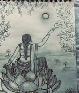 Beautiful Pencil Art On Canvas Paper