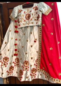 Designer Light Blue Silk Lehenga