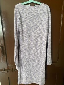 Purple Ribbed Knit Top with Cutout