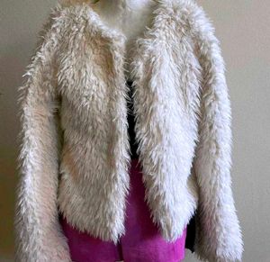 Faux Fur White Coat