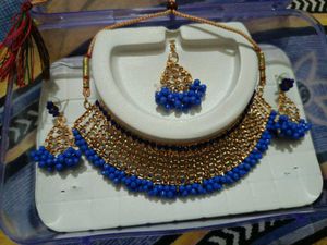 Royal Blue &amp; Gold Indian Jewelry Set