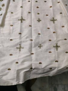 Embroidered White Kurta