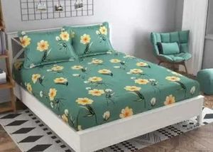 Floral double bedsheet with 2 pillow cover