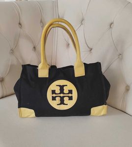 TORY BURCH Black Denim Tote