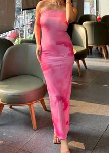 Pink Tie-Dye Bodycon Dress