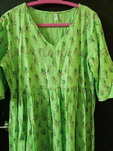 🌿☘️Green Floral Kurta☘️🌿