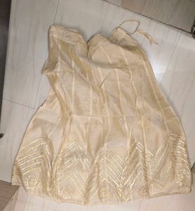 Golden Skirt And Dupatta Set With Gota Work