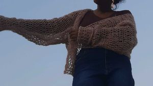 Crochet Oversized Soft Cropped Shawl And Jacket