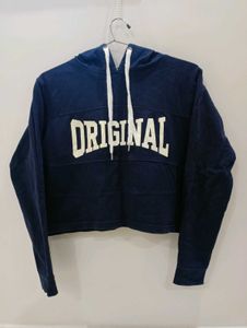 Navy Cropped "Original" Hoodie