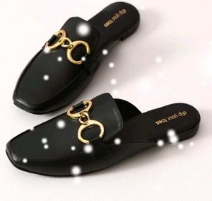 Black CHAIN Loop Mules ( NO BOX )